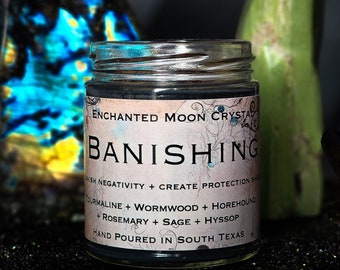 Banishing Candle, Cord Cutting, Psychic Protection, Hex Removal, Protection, Intention Candle, Remove Negativity, Evil Eye, Binding, Banish