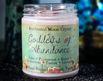 Goddess Of Abundance Candle, Confidence, Self Care, Divine Feminine, Inner Beauty, Spiritual Growth, Prosperity, Law of Attraction, Manifest