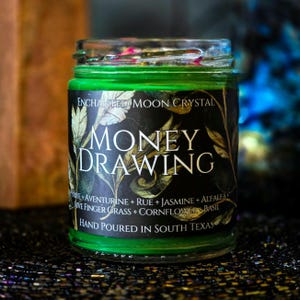 Money Drawing Intention Candle | Witchcraft Supplies | Wealth | Success | Abundance Spell | Hoodoo | Manifesting Ritual | Law of Attraction image 3