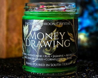 Money Drawing Candle, Money Spell, Witchcraft Supplies, Wealth, Success, Manifest Abundance, Hoodoo, Manifesting Ritual, Law of Attraction