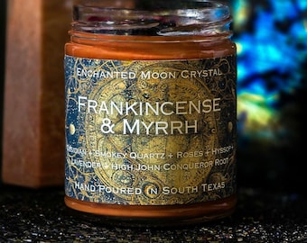 Frankincense & Myrrh Candle, Spiritual Cleanse, Protection, Healing Energy, Calming Aromatherapy, Meditation, Manifesting Intention Candle