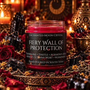 Fiery Wall of Protection Candle, Block Negativity, Hex Removal, Witchcraft Supplies, Powerful Banishing & Uncrossing