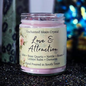 Love and Attraction Ritual Candle | Spiritual Alignment | Magnetism | Intimacy | Heart Centered | Healthy Relationships | Twin Flame