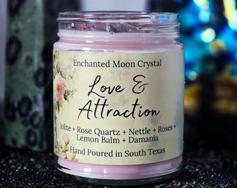 Love and Attraction Ritual Candle | Spiritual Alignment | Magnetism | Intimacy | Heart Centered | Healthy Relationships | Twin Flame