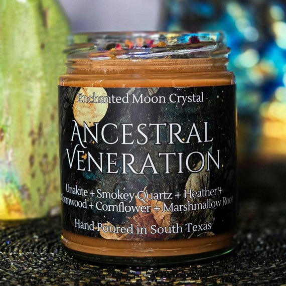 Ancestor Veneration Candle, Spirit Guides. Ancestral Wisdom, Fixed Candle, Ancestor Invocation, Honoring Our Past, Memorial Ritual Candle