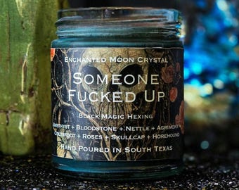 Mature Content, Someone F'd Up Candle, Protection, Banishing Intention Candle, Cursing, Hexing