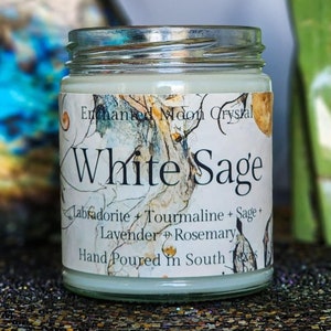 White Sage Candle, Spiritual Cleanse, Purification, Cleansing Spell, Intention Candle, Healing Energy, Protection Candle, Energy Cleanse