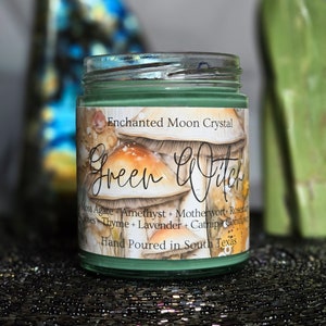 Green Witch Candle, Garden Witch, HedgeWitch, Fairycore, Nature Witch, Enchanted Forest, Gaia, Folk Magic, Cottagecore, Intention Candle image 7
