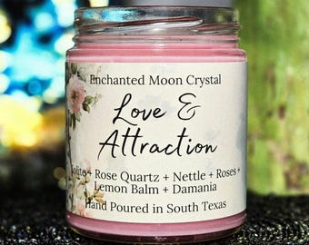 Love and Attraction Candle, Spiritual Alignment, Magnetism, Intimacy, Heart Centered, Healthy Relationships, Soulful Attraction, Twin Flame