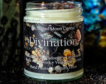 Divination Candle, Crown Chakra, Third Eye, Psychic Readings, Tarot Candle, Clairvoyance, Clear Messages, Higher Self, Seer, Candle Magic