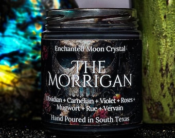 The Morrigan Ritual Candle, Celtic Goddess of War, Pagan Altar Decor, Raven Candle, Shapeshifter Magic, Witchcraft Candle, Warrior Goddess