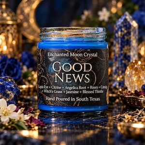 Good News Intention Candle, Positive Energy, Manifesting, Good Luck Spell, Clear Negativity, Spiritual Guidance