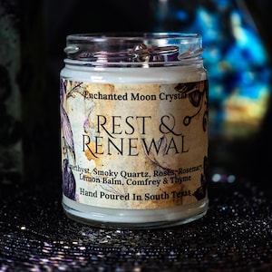 Rest & Renewal Intention Candle, Healing Energy, Spiritual Cleanse, Emotional Protection, Chakra Balancing, Inner Peace