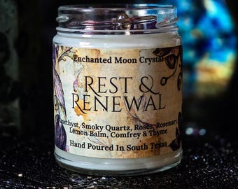 Rest & Renewal Intention Candle, Healing Energy, Spiritual Cleanse, Emotional Protection, Chakra Balancing, Inner Peace