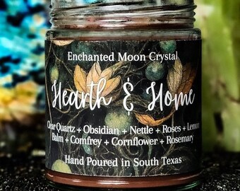 Home & Hearth, Family Protection, Calming Intention Candle, Peaceful Home, Healing Crystals, Spell Candle, Spiritual Cleanse, Positive Home