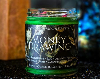 Money Drawing Intention Candle | Witchcraft Supplies | Wealth | Success | Abundance Spell | Hoodoo | Manifesting Ritual | Law of Attraction