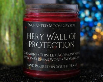 Fiery Wall of Protection Candle, Block Negativity, Curse Removal, Witchcraft Supplies, Banishing, Uncrossing, Warding Spell, Home Protection