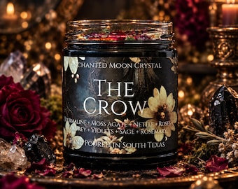 The Crow Candle, Remove Creative Blocks, Witchcraft, Psychic Ability, Spiritual Wisdom, Protection, Ancestors, Esoteric