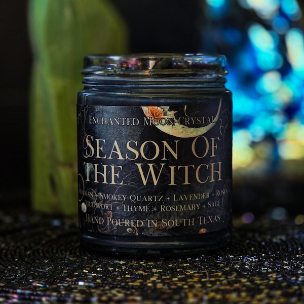 Season of the Witch Candle, Mabon, Hedge Witch, Samhain, Intention Candles, Grounding and Meditation Ritual, Protective Energy, Witchs Brew