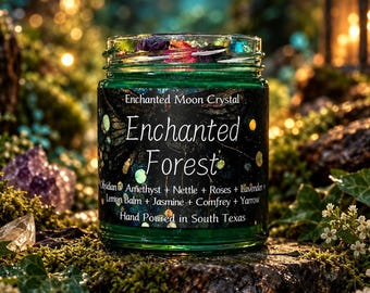 Enchanted Forest Candle, Inner Child Healing, Spiritual Guidance, Grounding Witchcraft Candle