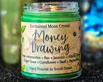 Money Drawing Candle, Money Spell, Witchcraft Supplies, Wealth, Success, Manifest Abundance, Hoodoo, Manifesting Ritual, Law of Attraction