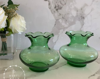 Midcentury Modern Anchor Hocking Green Vase