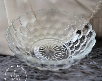 Vintage Anchor Hocking, Clear Bubble Glass Bowl, Vintage Glassware