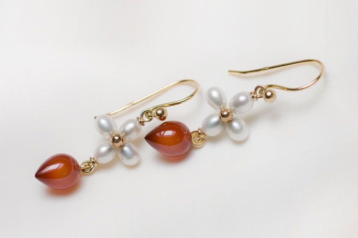 •PORTAL• carnelian + gold earrings