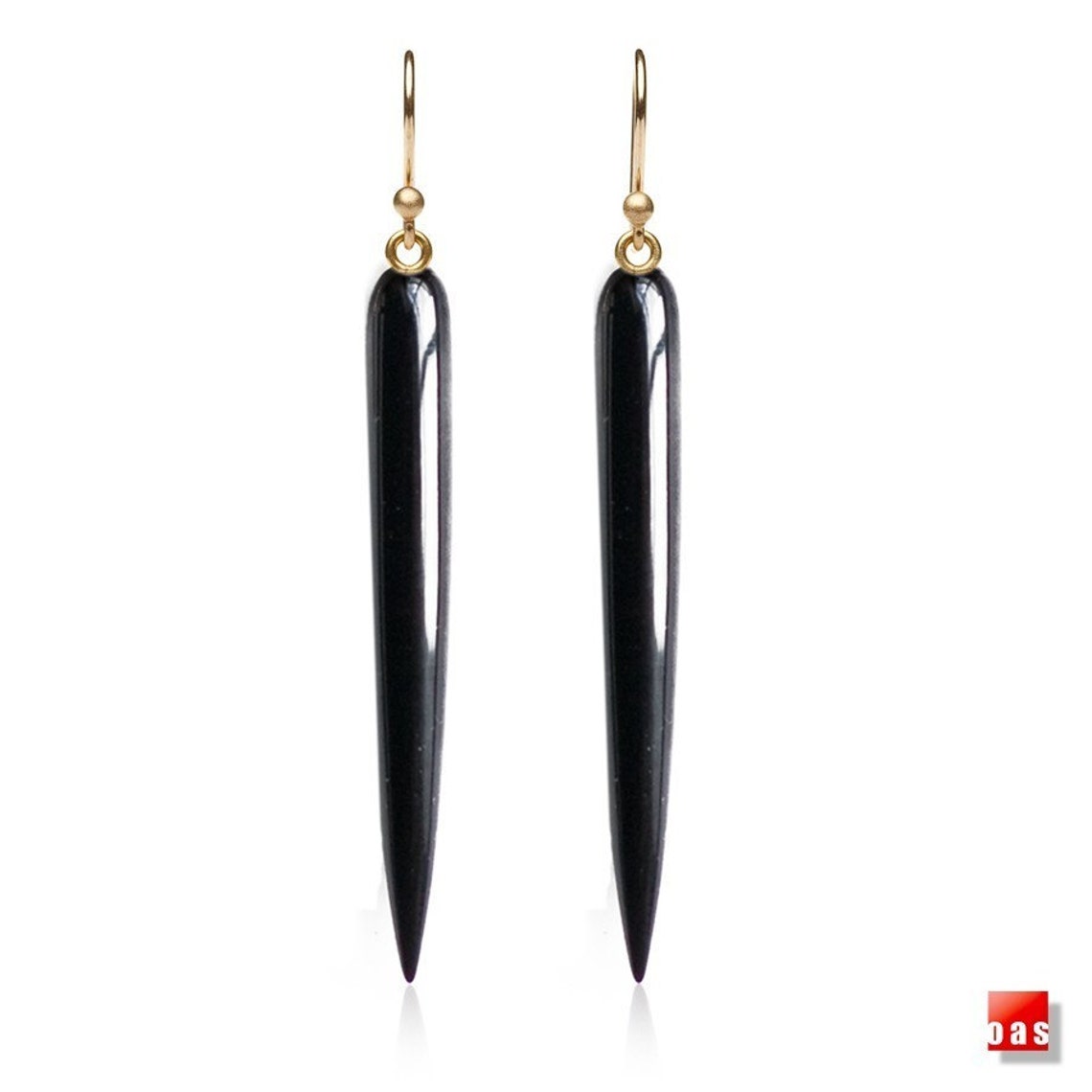 14K Black Onyx Drop Earrings 18K Black Onyx Earrings 14K Etsy