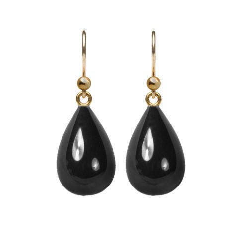 14K Black Onyx Drop Earrings 18K Black Onyx Earrings 14K - Etsy