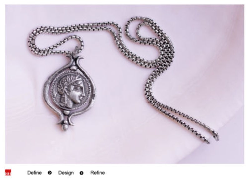 Greek Owl Necklace Athena Necklace Owl Coin Owl Coin Pendant Sterling Silver Greek Owl Coin Necklace 925 Owl Coin Pendant IT SPINS!!!