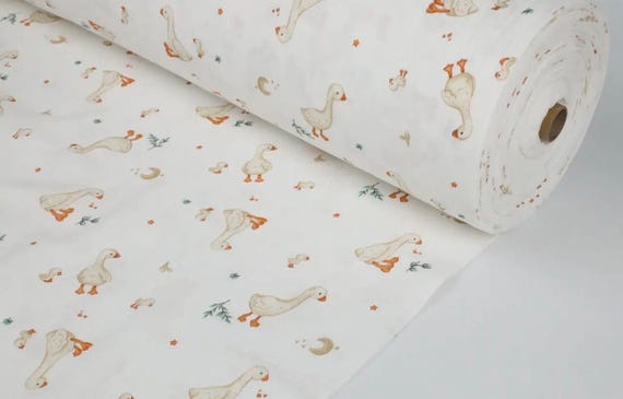 Muslin Goose Cotton double gauze, Goose pattern gauze, Baby cotton Muslin,Double layer gauze fabric, Fabric by the yard
