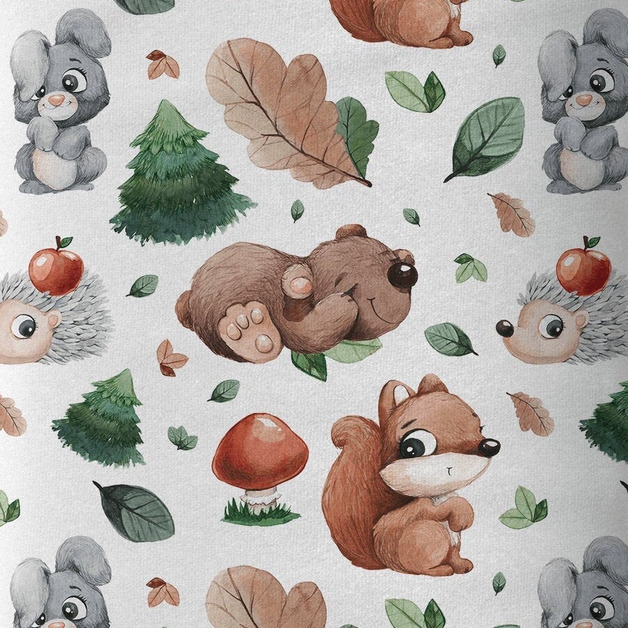 Forest animals Cotton Fabric Premium Nursery Premium Digital Etsy