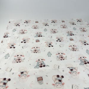 Baby Cotton fabric Sheep Premium Cotton fabric by the Yard, Premium Cotton Fabric, digital print 160 cm wide image 4