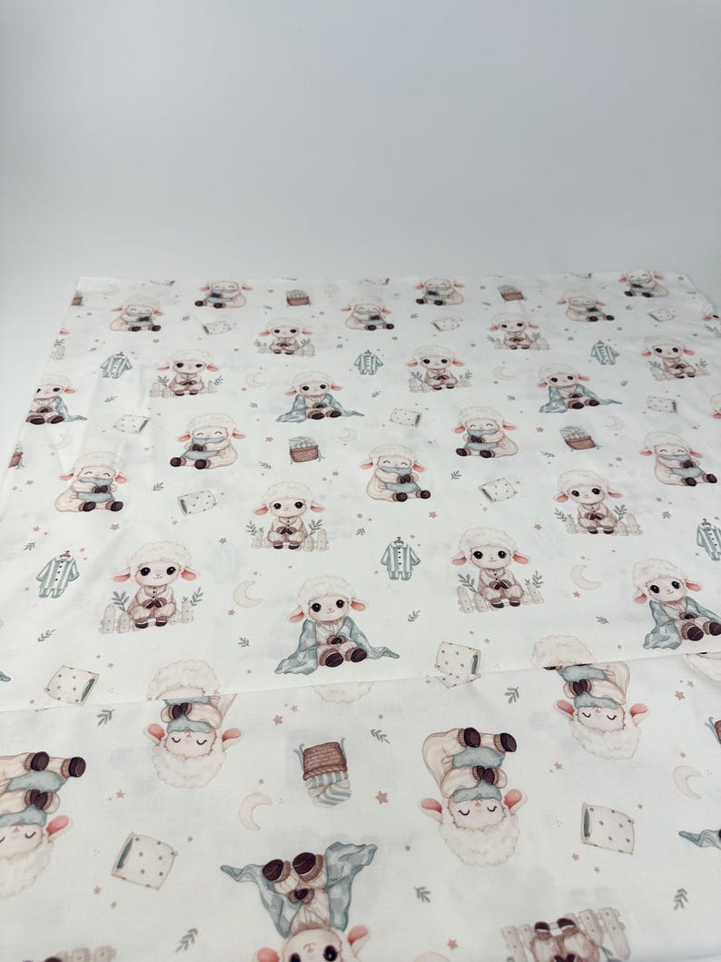 Baby Cotton fabric Sheep Premium Cotton fabric by the Yard, Premium Cotton Fabric, digital print 160 cm wide image 4