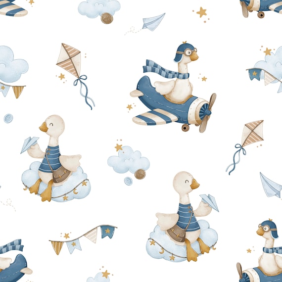 Goose Cotton fabric by the Yard, Premium Cotton Fabric, digital print 160 cm wide