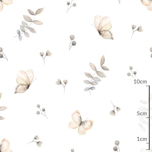 Butterfly Cotton Fabric Premium, Nursery, Premium Digital Print Cotton, for Baby Blanket,material by the yard