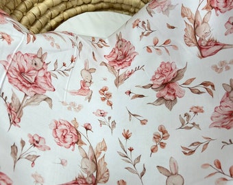 Cotton fabric Bunny with mother Premium Cotton fabric, width 160 cm (61")