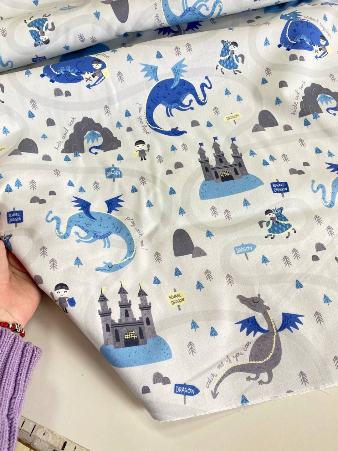Dragon Cotton Fabric by the Yard Premium Cotton Fabric Dragonpremium ...