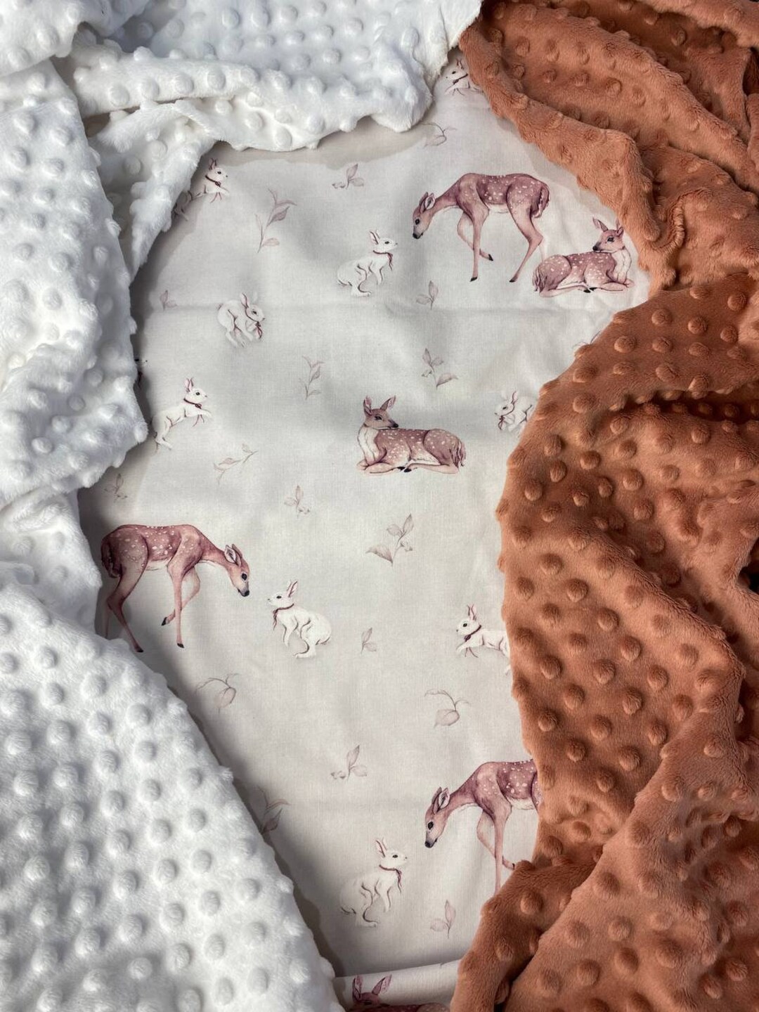 Deer Baby Blanket Woodland Animals Baby Blanket Christmas Gift Etsy