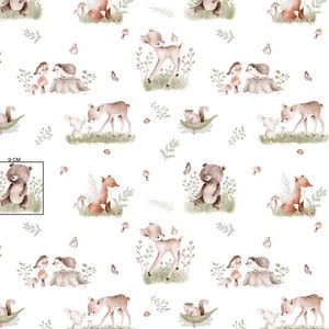 Forest animals Fabric Cotton Fabric quilting for nursery,blanket,fabric by the Yard, half yard, fabric fat quarter, HIGH QUALITY 62"158cm