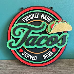 Tacos sign, retro tacos sign, playroom sign, mexican tacos shop sign, play food sign, new home gift, retro tacos gift