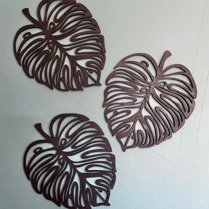 Conjunto de 3 decoração de parede com folhas de Monstera, decoração de parede Safari, decoração de berçário com folhas tropicais, arte de parede com folhas tropicais, decoração de parede de quarto Safari