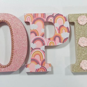 Wooden letters, girls wooden wall letters, wooden standing letters, 15cm wooden letters, wooden letters, christening gift, naming ceremony image 10