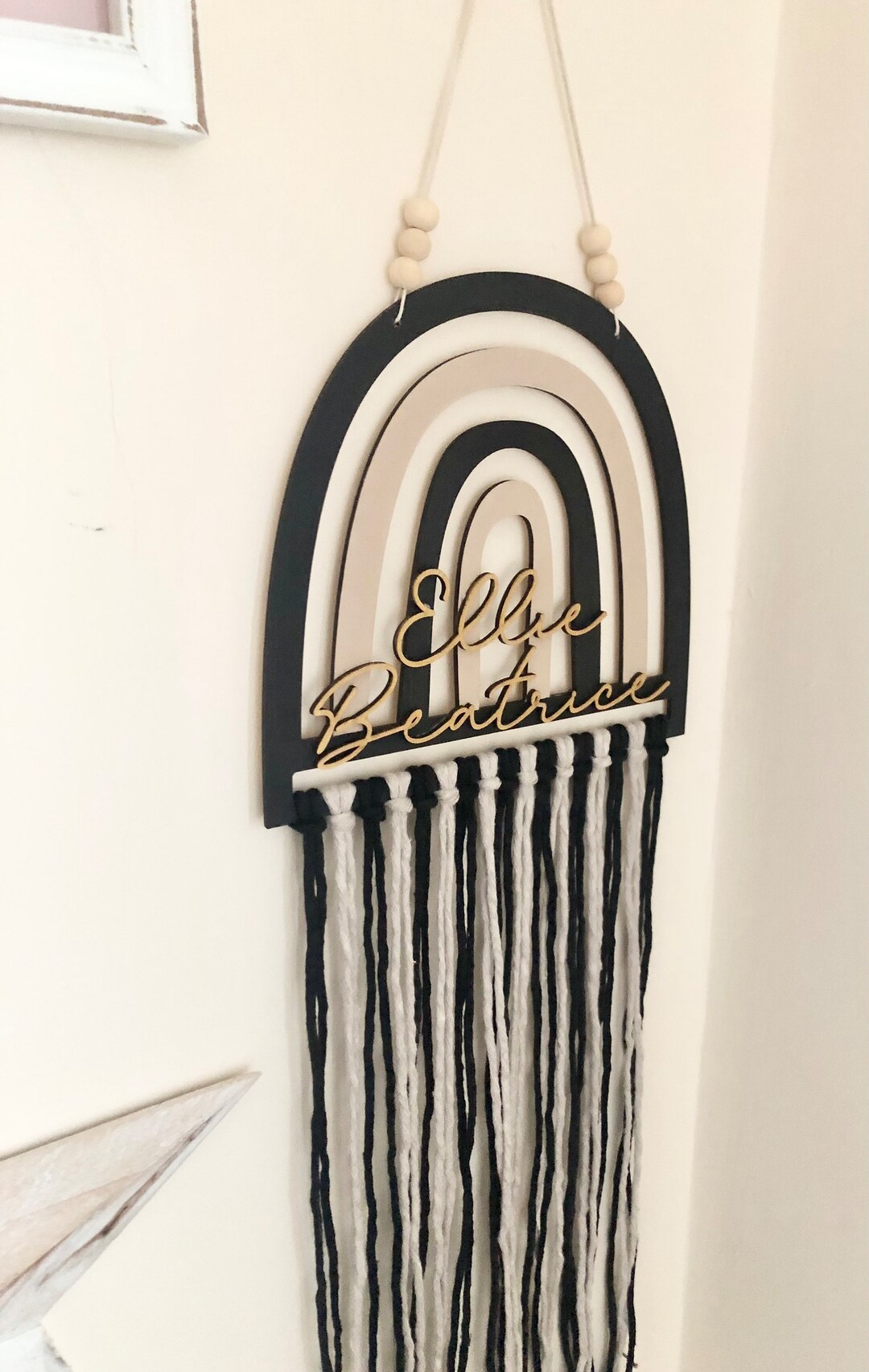 Personalised Bow Holder Rainbow Bow Holder Macrame Bow Etsy