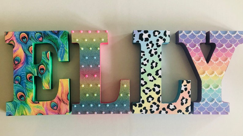 Wooden letters, girls wooden wall letters, wooden standing letters, 15cm wooden letters, wooden letters, christening gift, naming ceremony image 9