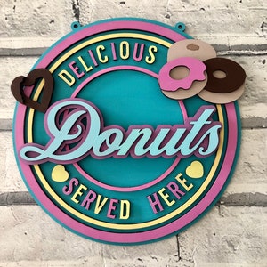 Donut sign, retro donut sign, donut shop sign, playroom sign, play food sign, new home gift, retro gift