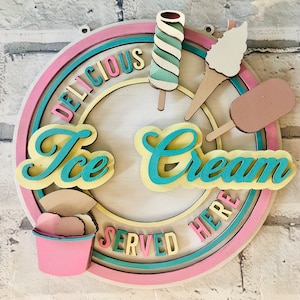 Ice cream sign, retro ice cream sign, ice cream shop sign, playroom sign, new home gift, retro gift