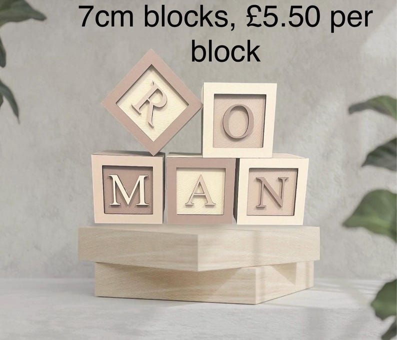Baby Name Blocks, New Baby Gift, 7cm Name Blocks, Baby Nursery Decor - Etsy