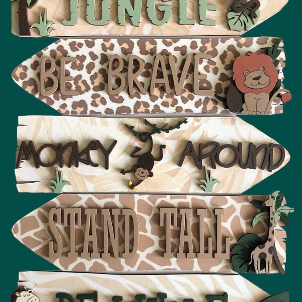 Safari wall sign, Wooden plaques for wall, safari themed wall decor, jungle wall decor, wooden wall plaque, safari direction sign